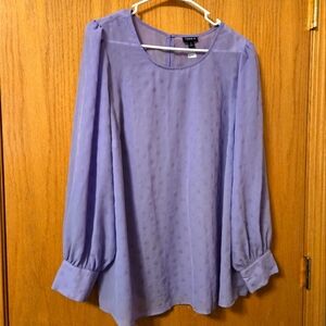 Torrid Pruple Chiffon Polka Dot Blouse